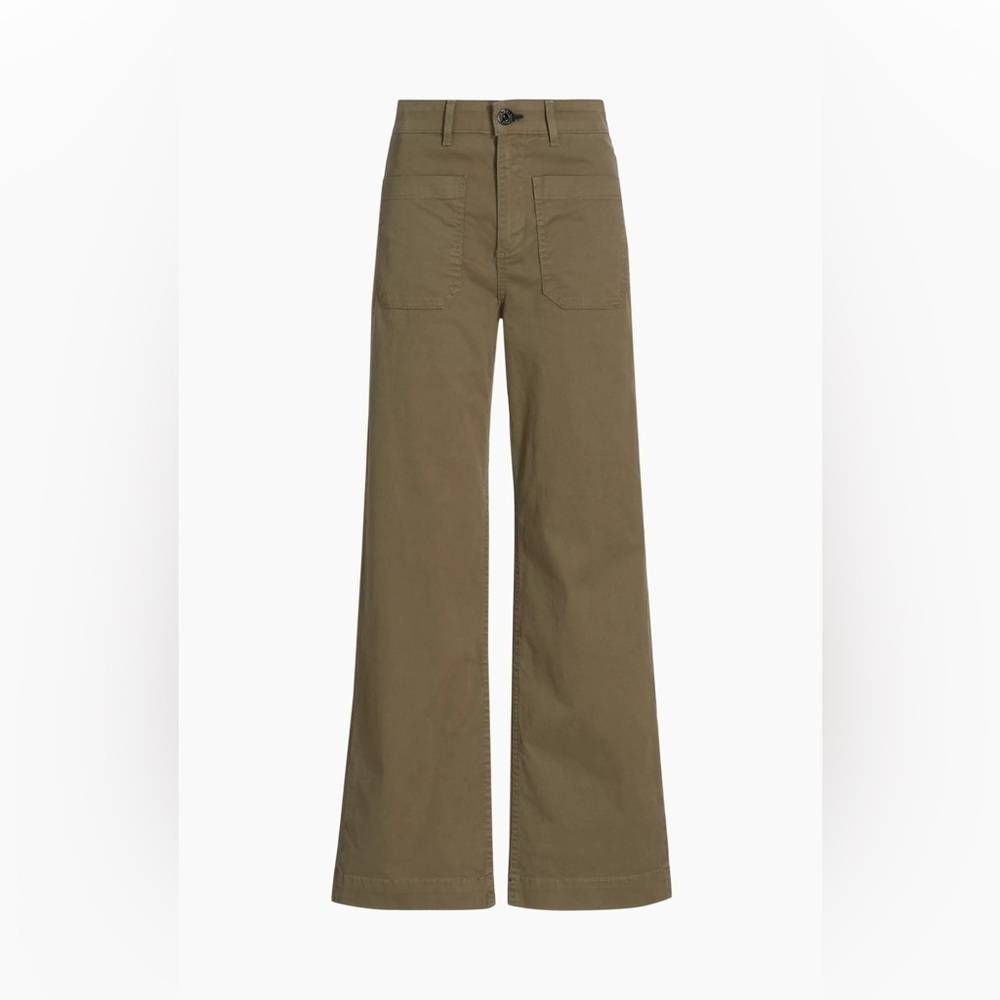 Askk NY Sailor High Waist Wide Leg Cargo Pants Olive Green Size 34 EUC - Picture 4 of 11